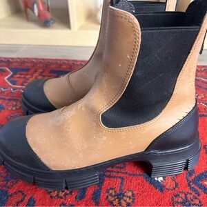 Ganni Recycled Rubber Chelsea Boots, 38